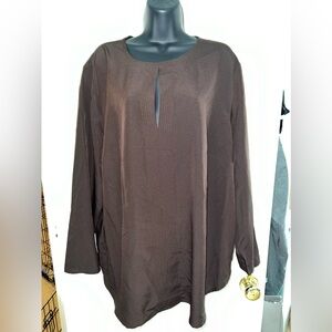Ralph Lauren Women’s Plus Chocolate Brown Shirt Sz 2X